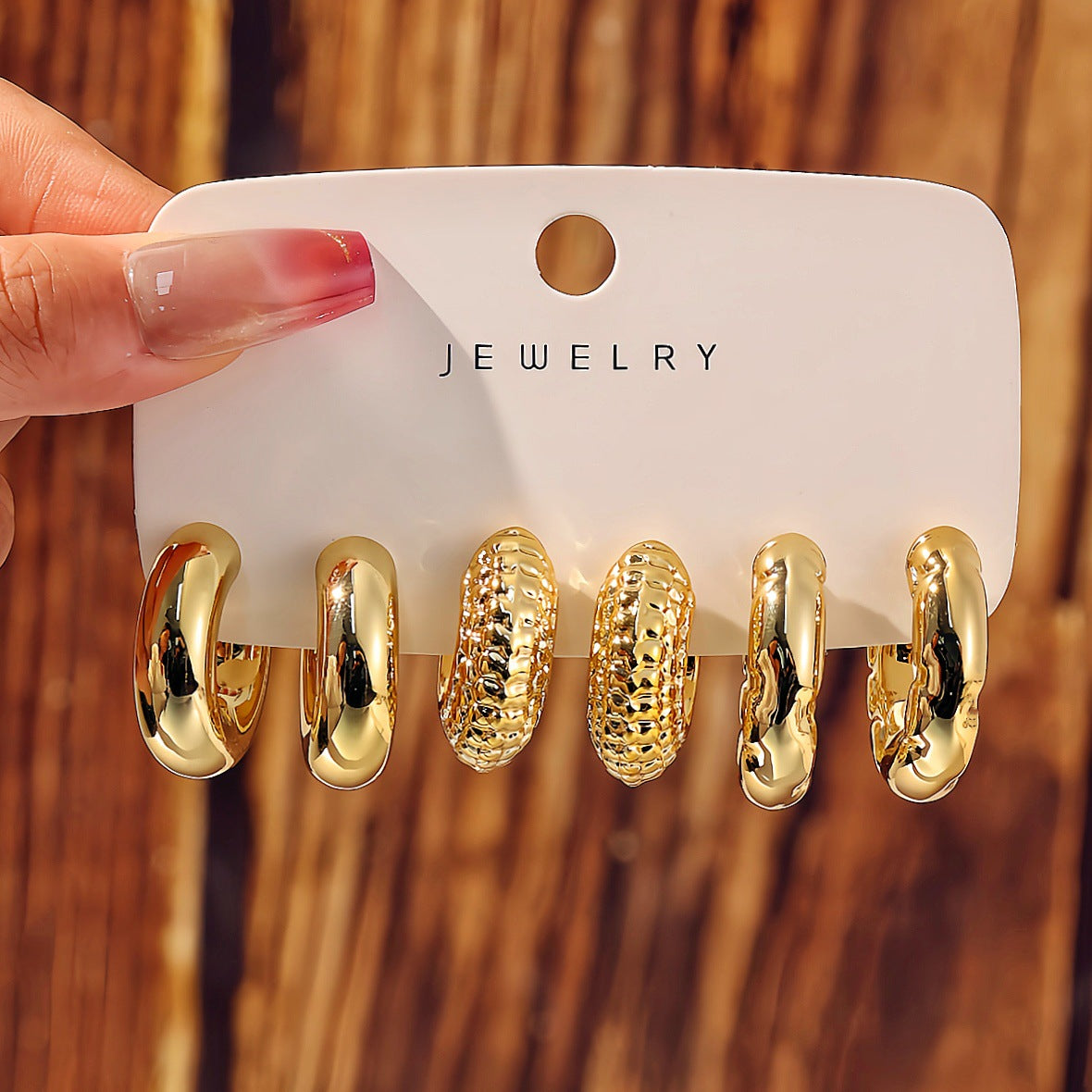 Fashionable Tassel Simple Creative And Personalized C-Shaped Waterdrop Stud Earrings