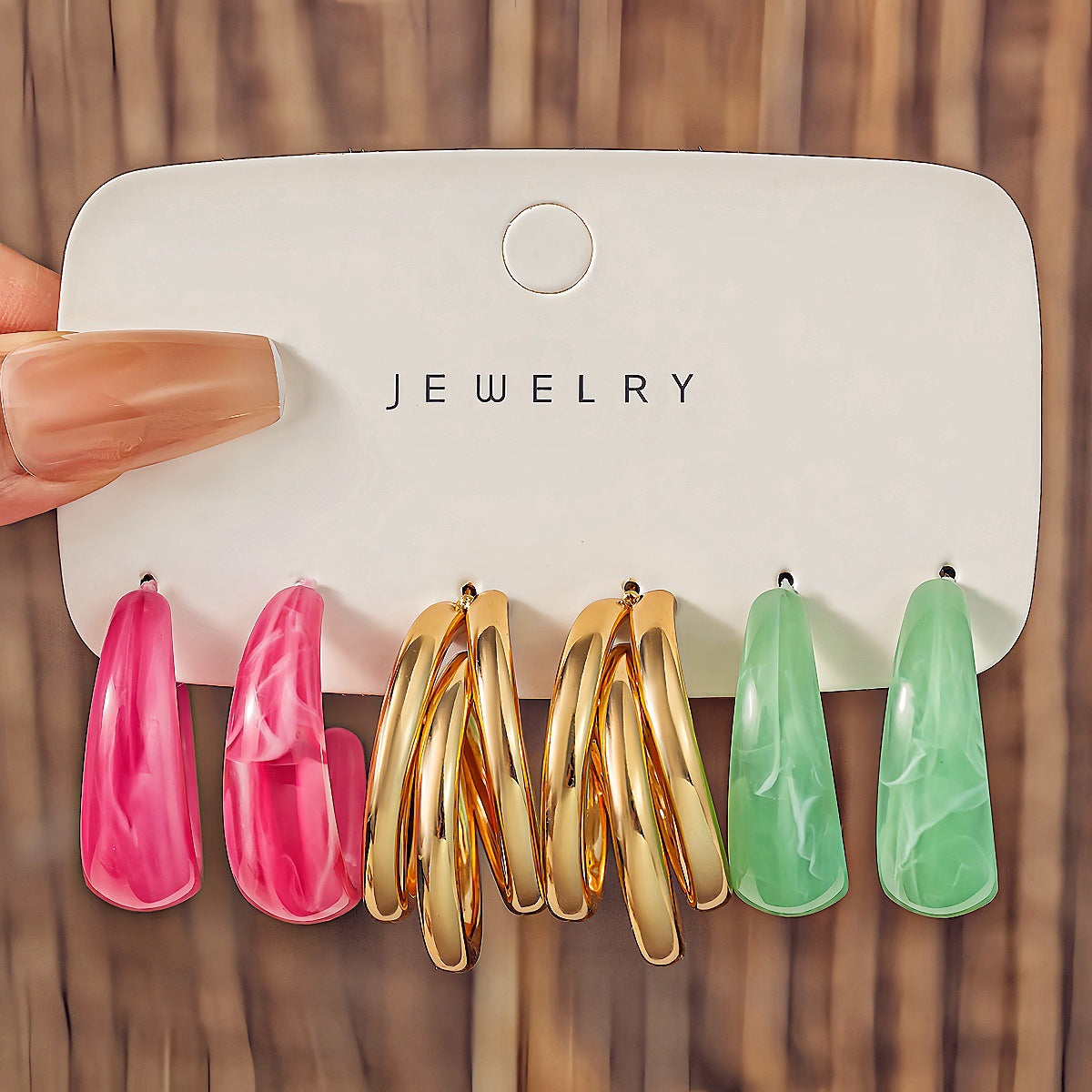 Fashionable Tassel Simple Creative And Personalized C-Shaped Waterdrop Stud Earrings
