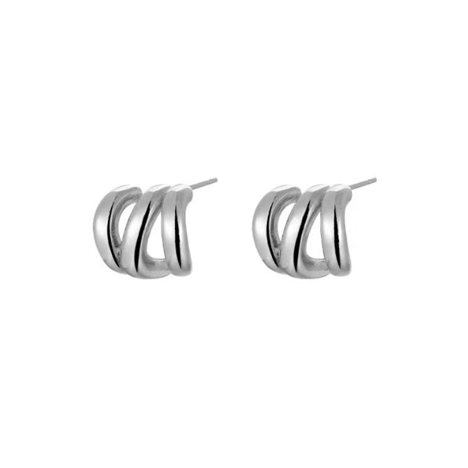 Three-layer Hoop Earrings For Women Niche, High-end Design With A Sophisticated Vibe