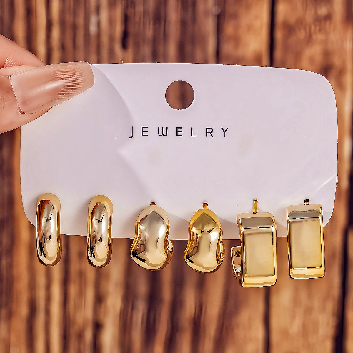 Fashionable Tassel Simple Creative And Personalized C-Shaped Waterdrop Stud Earrings