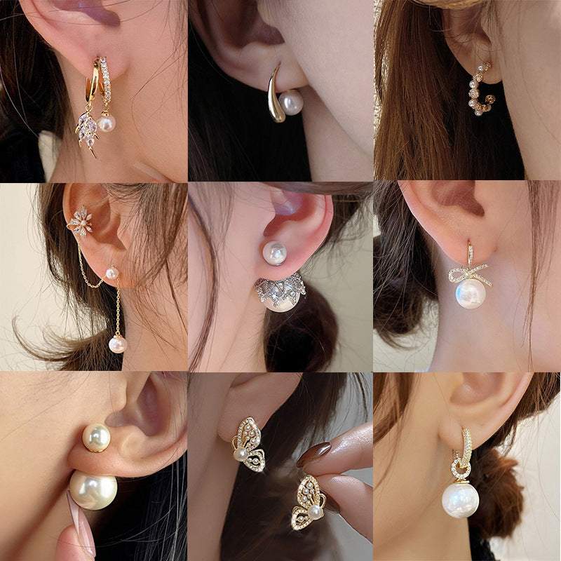 Baroque Pearl Vintage Light-Luxury 925 Silver Stud Earrings