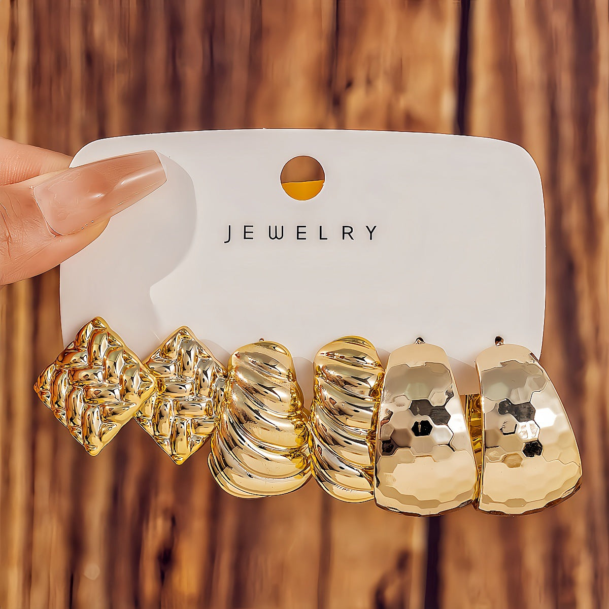 Fashionable Tassel Simple Creative And Personalized C-Shaped Waterdrop Stud Earrings