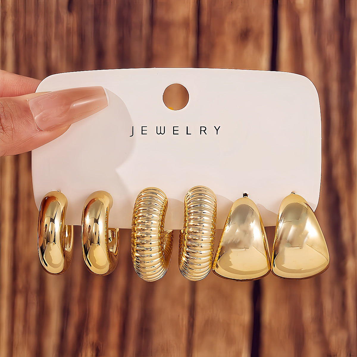 Fashionable Tassel Simple Creative And Personalized C-Shaped Waterdrop Stud Earrings