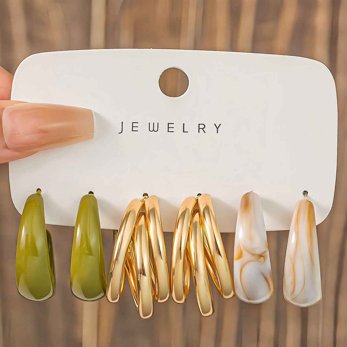 Fashionable Tassel Simple Creative And Personalized C-Shaped Waterdrop Stud Earrings