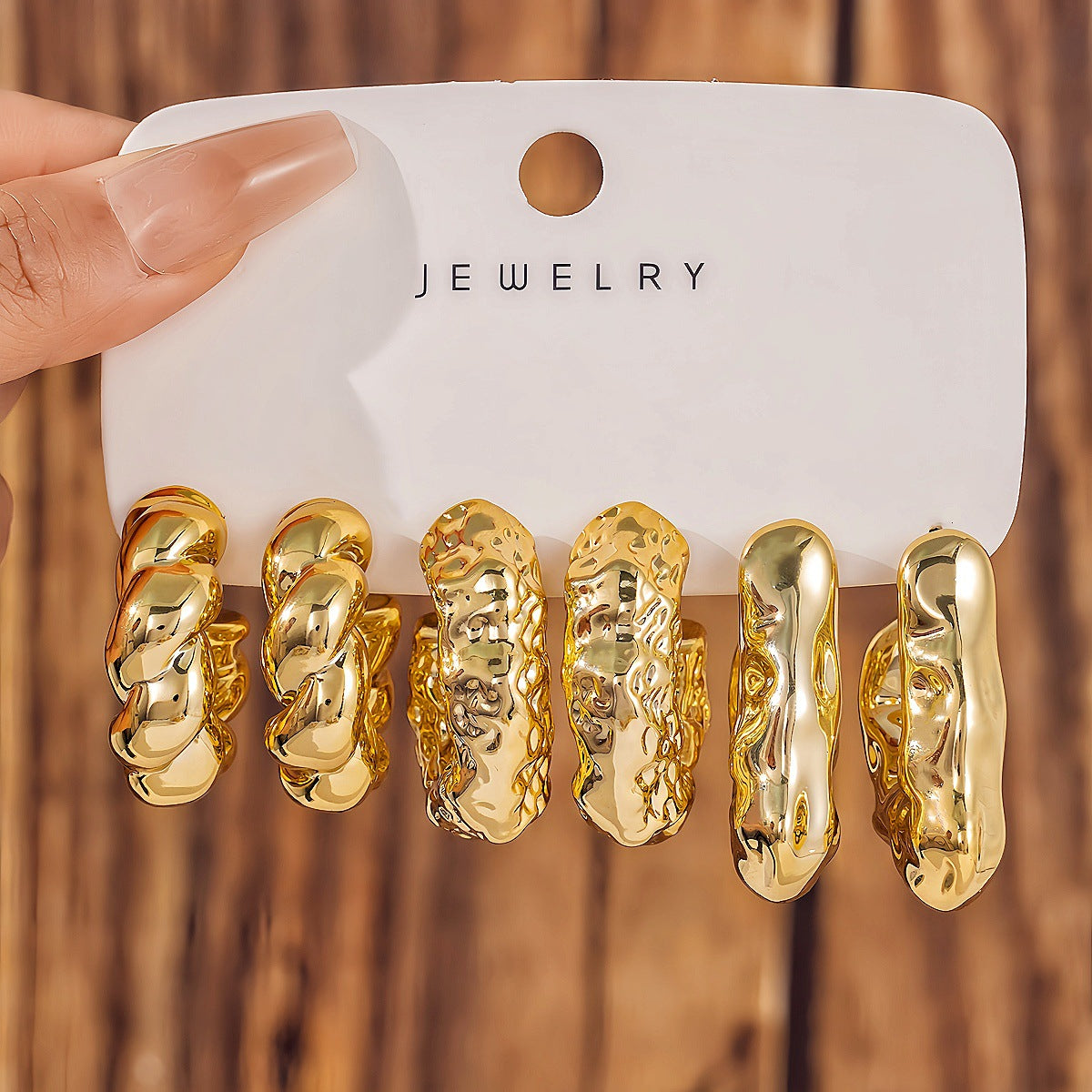 Fashionable Tassel Simple Creative And Personalized C-Shaped Waterdrop Stud Earrings