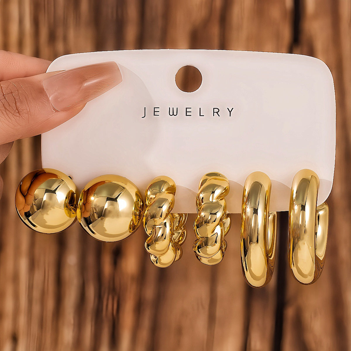 Fashionable Tassel Simple Creative And Personalized C-Shaped Waterdrop Stud Earrings