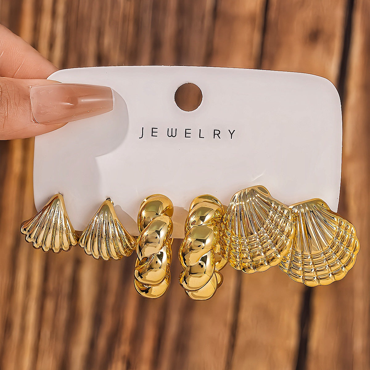 Fashionable Tassel Simple Creative And Personalized C-Shaped Waterdrop Stud Earrings