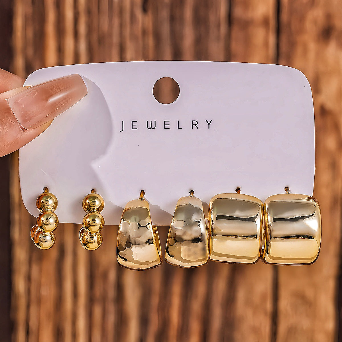 Fashionable Tassel Simple Creative And Personalized C-Shaped Waterdrop Stud Earrings