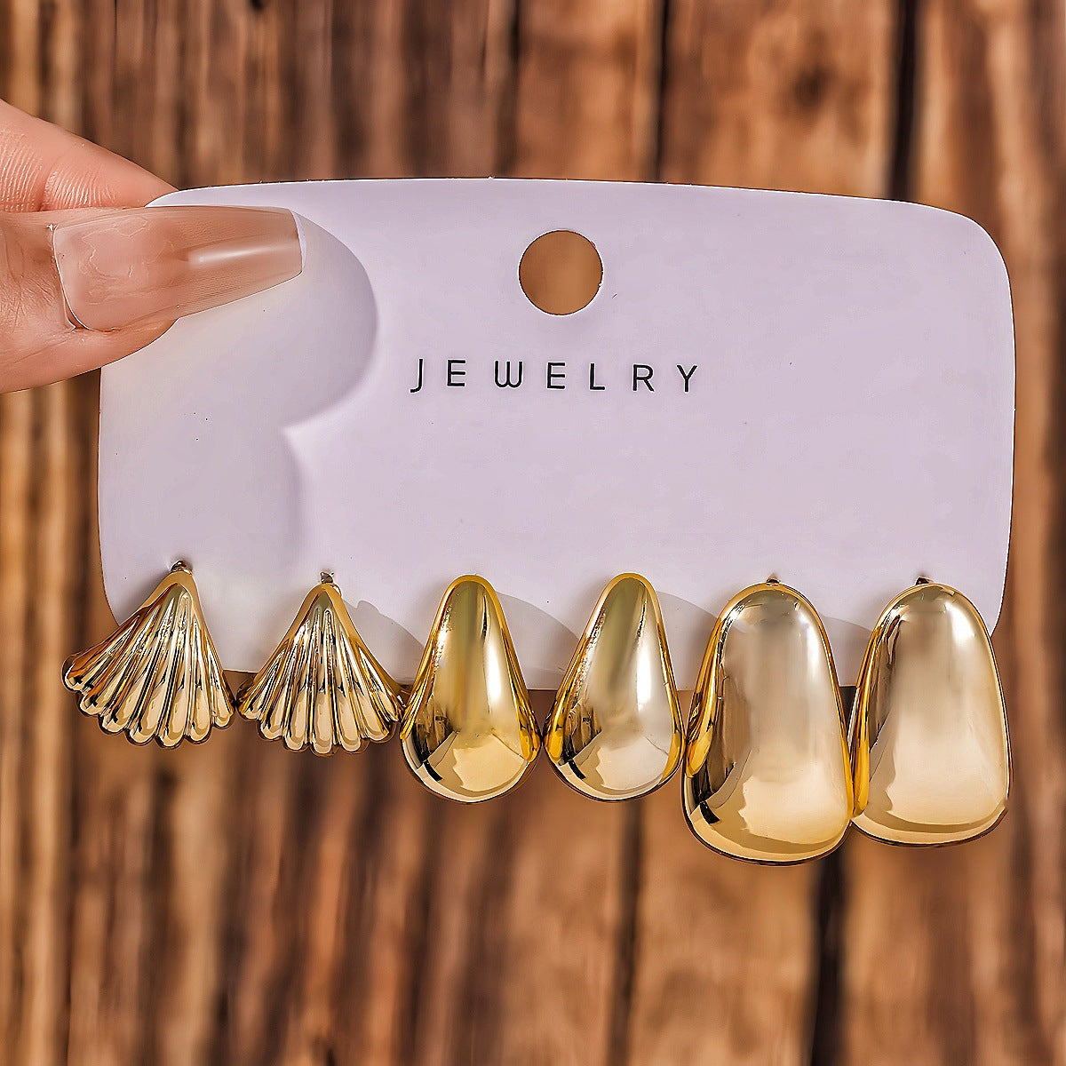 Fashionable Tassel Simple Creative And Personalized C-Shaped Waterdrop Stud Earrings