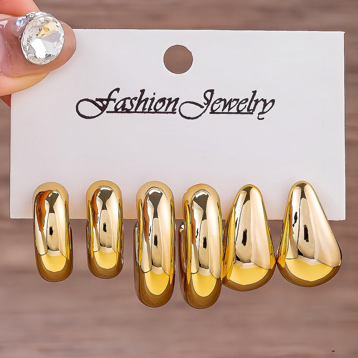 Fashionable Tassel Simple Creative And Personalized C-Shaped Waterdrop Stud Earrings