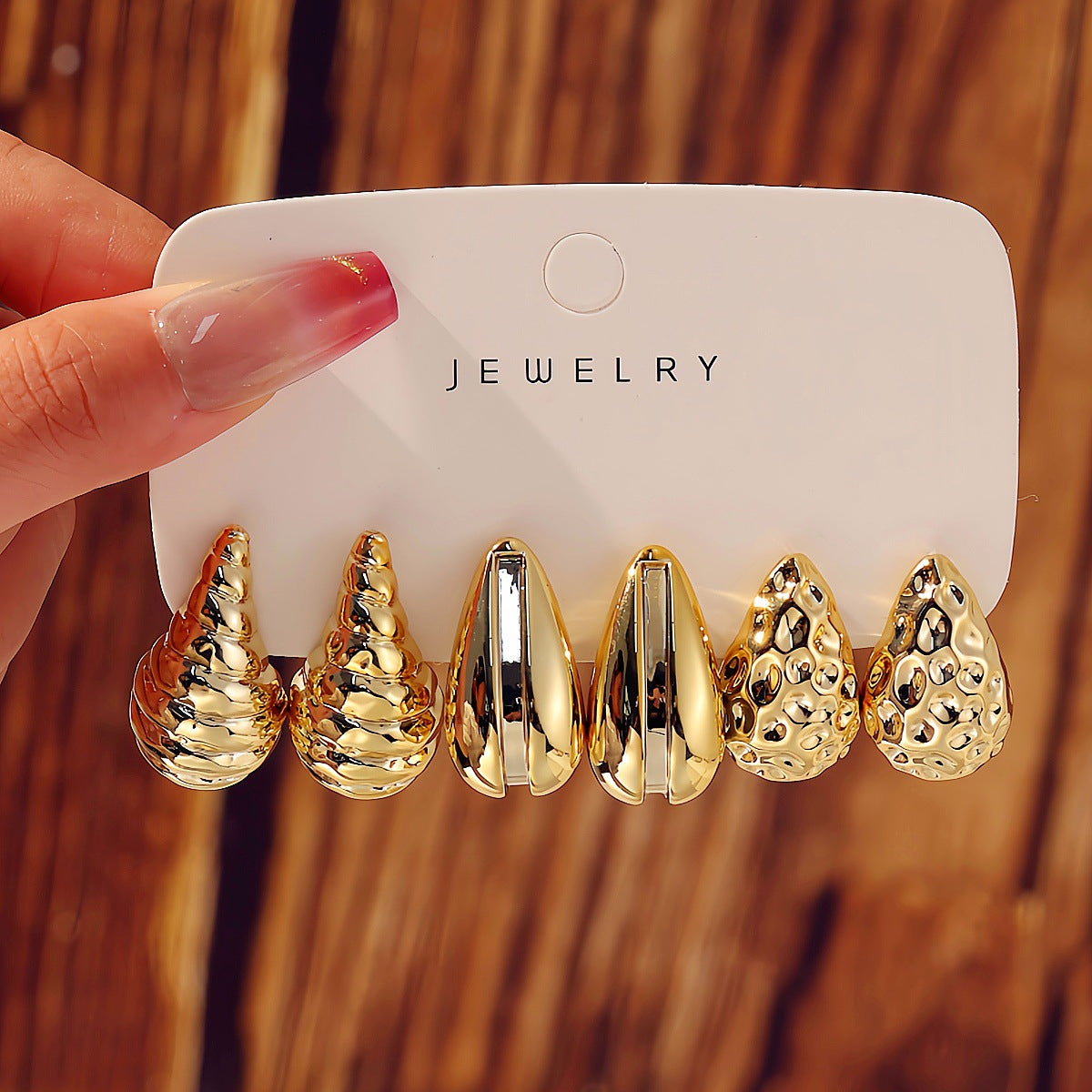 Fashionable Tassel Simple Creative And Personalized C-Shaped Waterdrop Stud Earrings